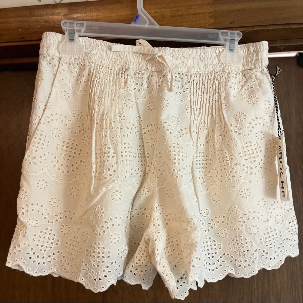 St. Roche Lace Shorts White Cream Elastic New with Tags